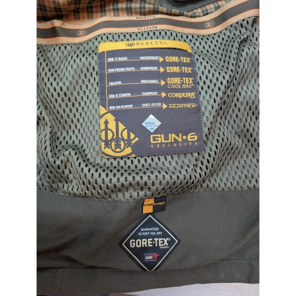 Beretta Gun-6 Gore-Tex Field Jacket Men's XL Olive Green Waterproof Hunting Coat